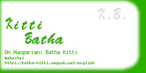 kitti batha business card